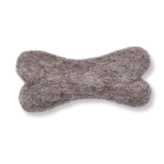 Ethical Global - Eco Wool Dog Bones/Toys: Brown, Gray, White (Fair Trade): Light Grey / Large