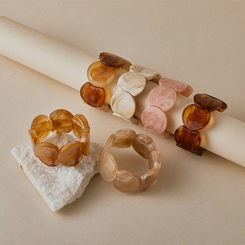 Dipped Shop - Trendy Irregular Texture Acrylic Bangle Bracelet DP25E767: C6