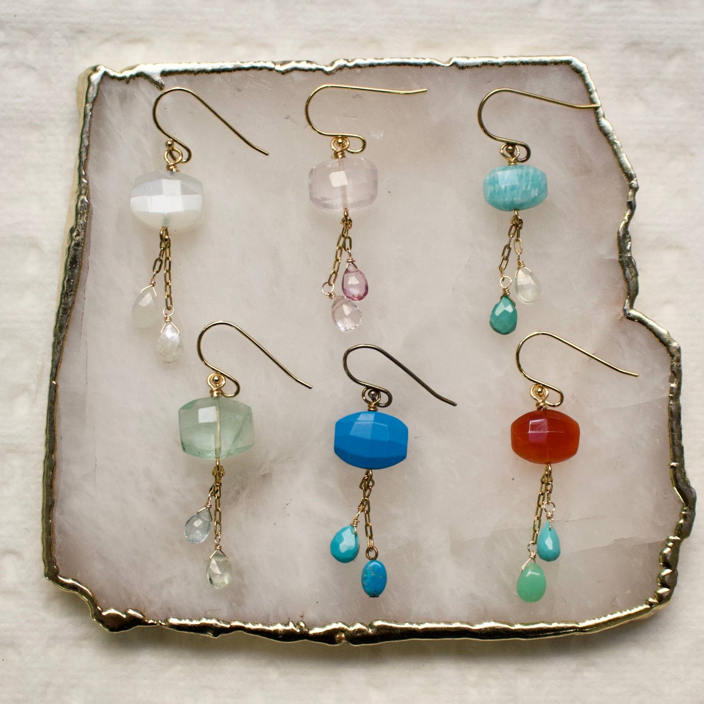 a.v. max - Semi Precious Dangle Earrings: Lapis/Lab