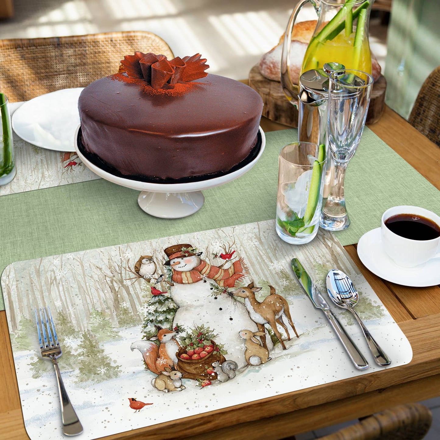 CounterArt/Highland Home/Thirstystone - Winter Forest Reversible Rectangular Plastic Placemat