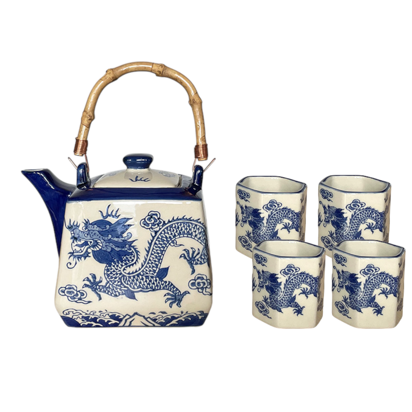 Urban Tokyo - Oriental Ryu Dragon Tea Set 20oz Tea Pot with 4 Hexagon Cups (4/8)