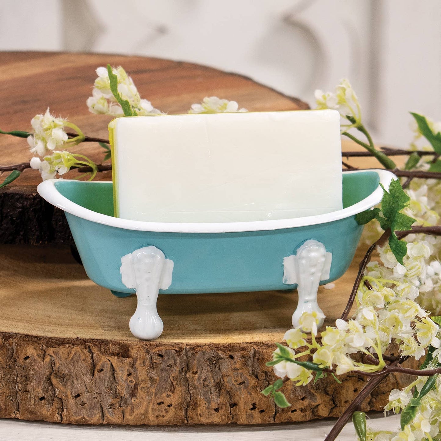 CWI Gifts - Teal Iron Bathtub Soap Dish