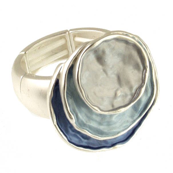 Origin Jewelry - Stretch Ring - Layered Circles, Multiple Colors: Gold White