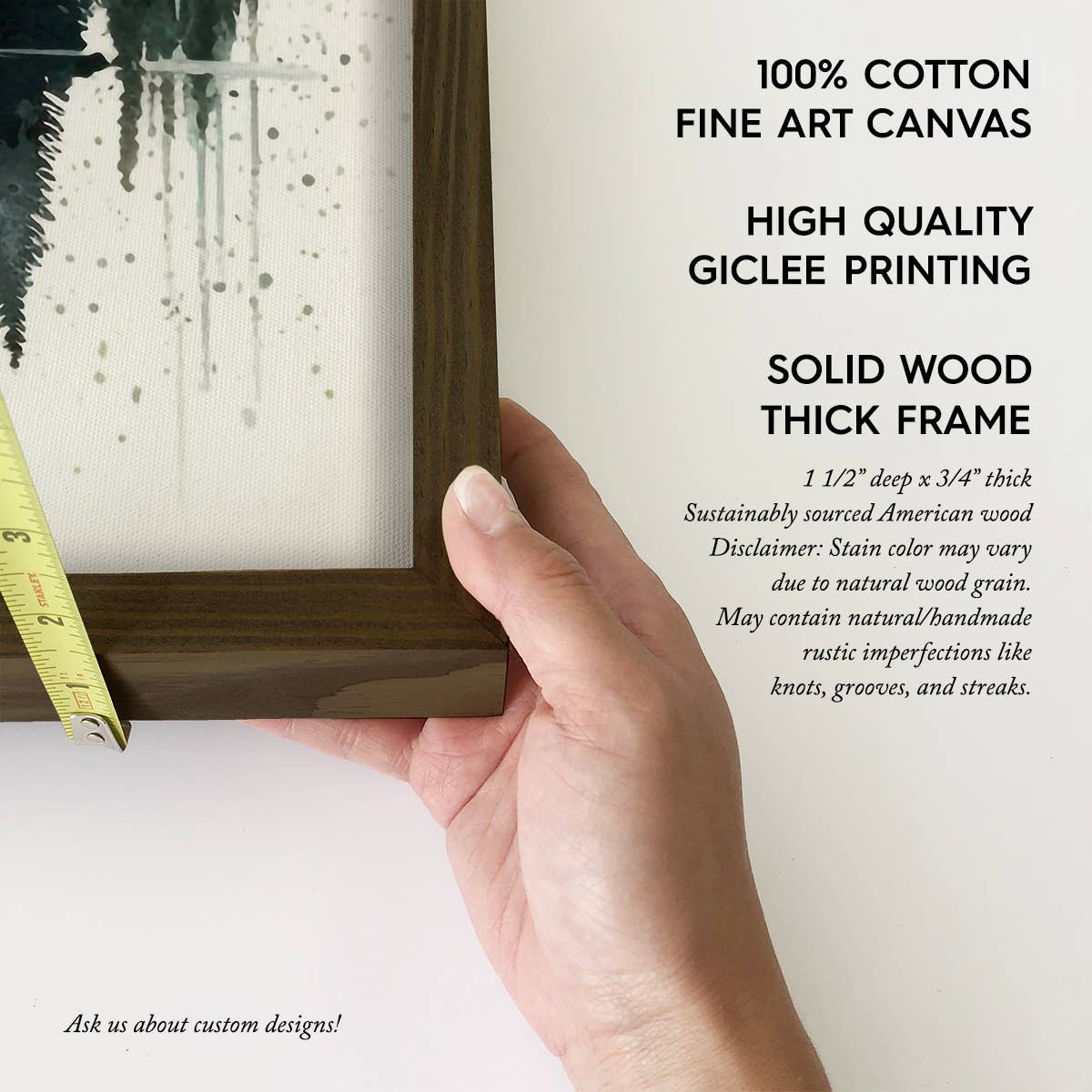 Hangout Home - Mountainscape Reflection - Landscape Watercolor Canvas Art: 24x36" Extra Large Canvas Art with Thick Wood Frame