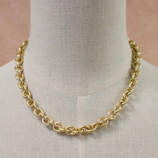 a.v. max - Lux Baroque Chain Necklace: Matte Gold