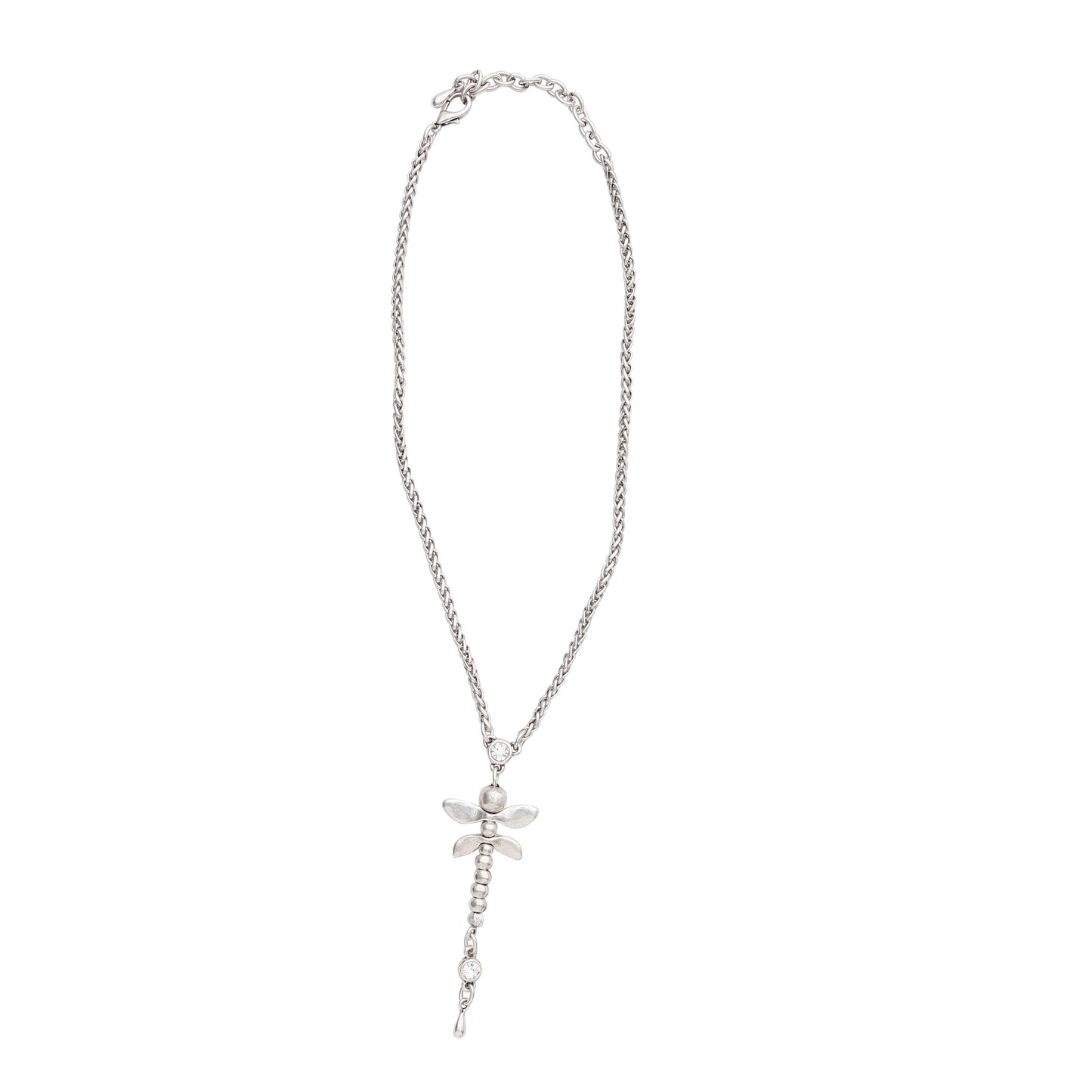 Chanour - Handmade DragonFly Crystal Pewter Necklace - 3956