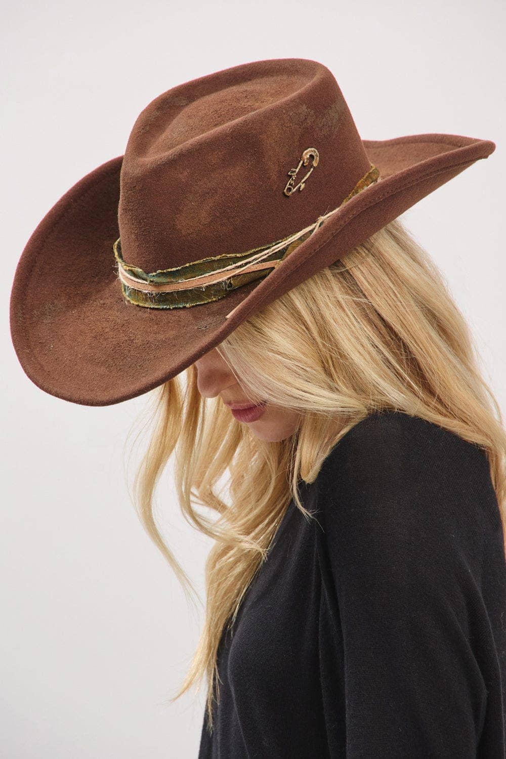 MiMi Wholesale - MH0245 Belle Heritage Worn Shapable Cowboy/Fedora Hat