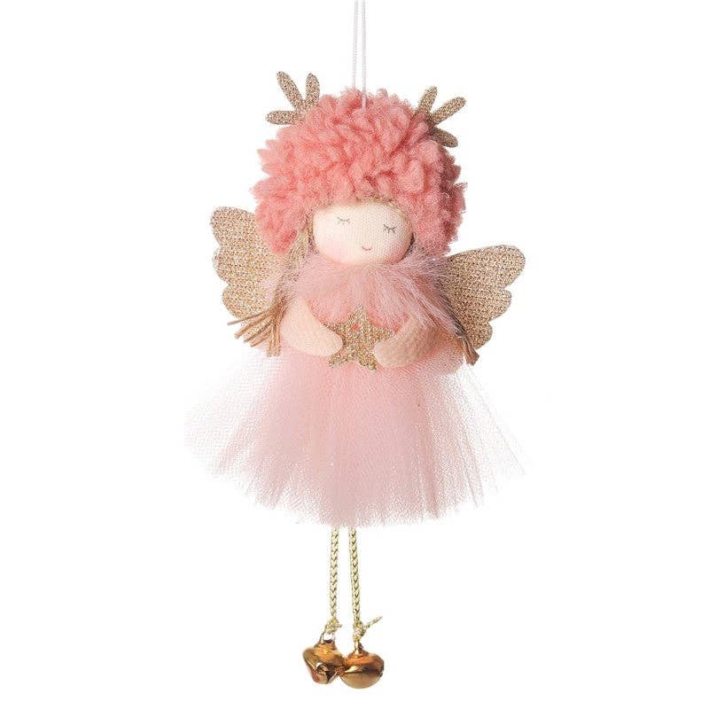 Ekartini - Angel Plush Ornament Antlers Hat Cute Classic Cartoon Reusable: KHAKI