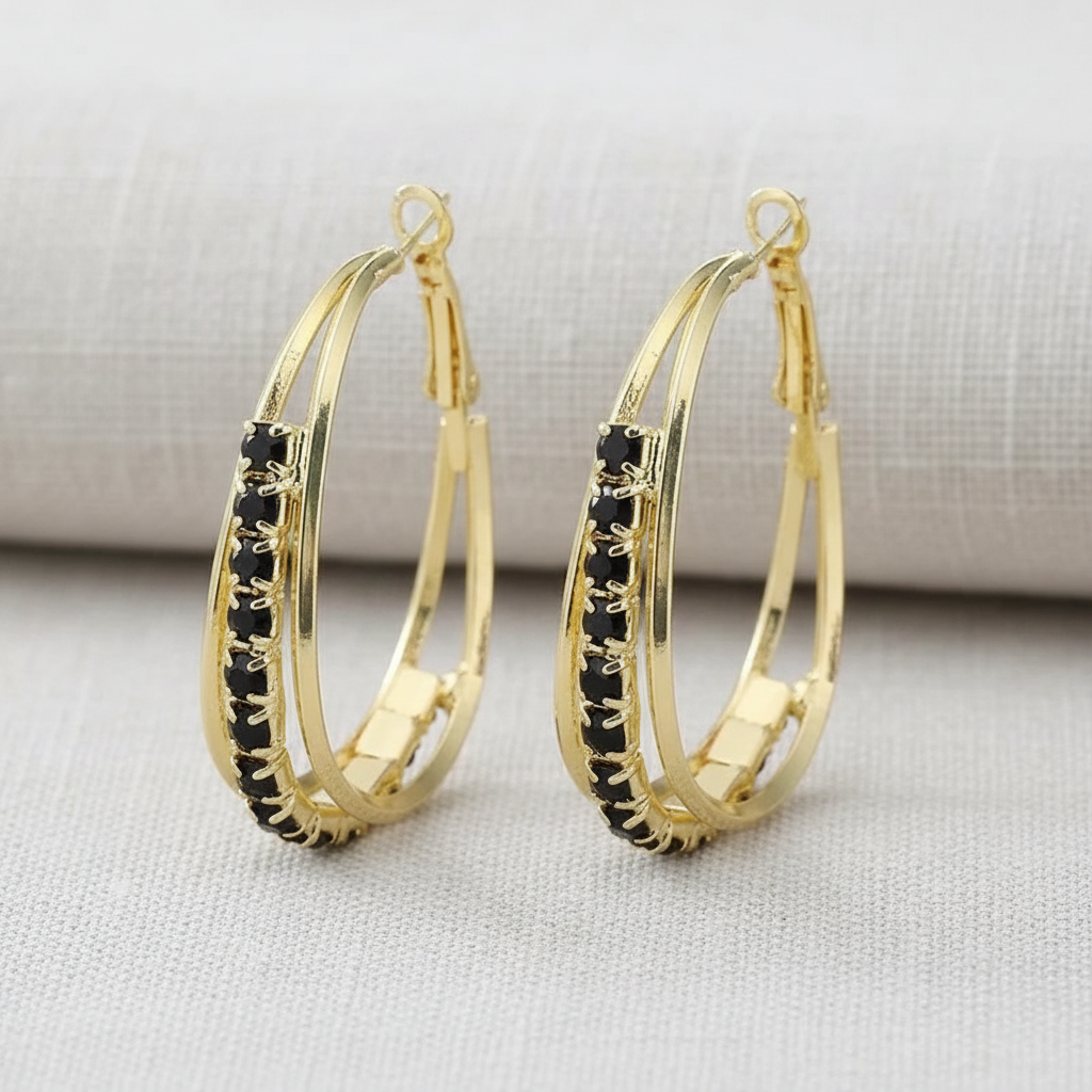 camilla dovey - Exquisite Crystal Hoop Earrings