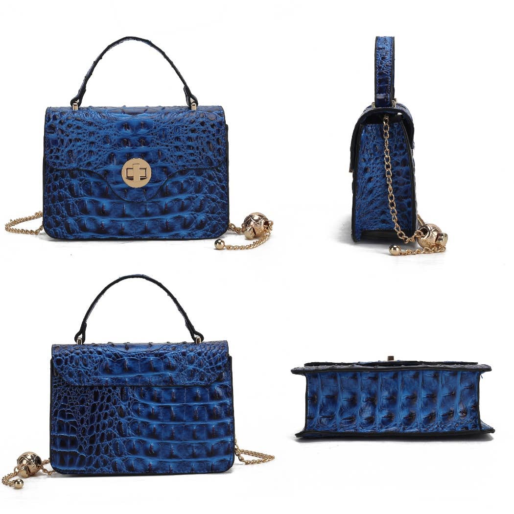 MKF Collection - MKF Mae Women's Mini Crossbody Stylish Vegan Leather Bag.: Royal Blue