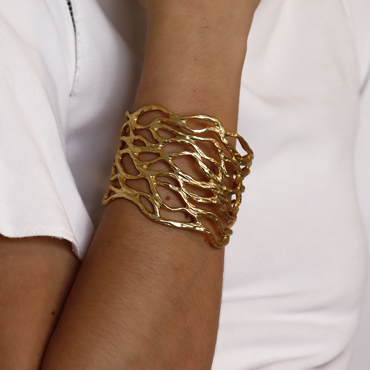 KARINE SULTAN - Openwork Cuff *As seen on*: Silver
