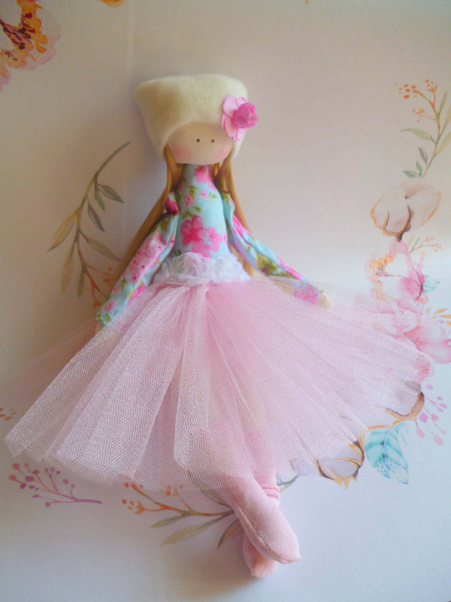 ChernikovaNataliya - Handmade Little Princess Ballerina Textile Doll, Gift