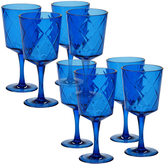 Certified International - Diamond HW Acrylic Drinkware - Cobalt Blue Goblet