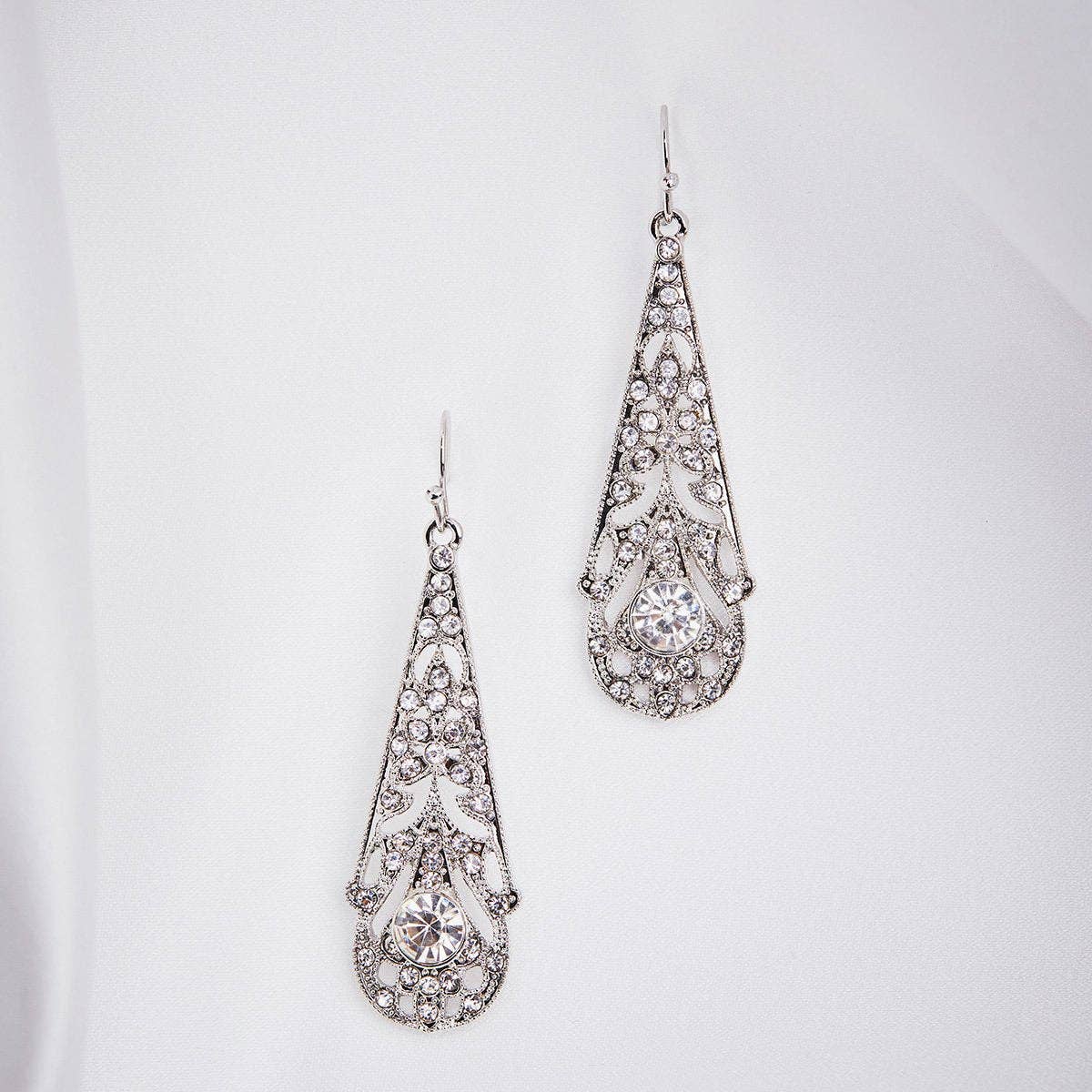 Lovett & Co - 1920s Filigree Crystal Earrings