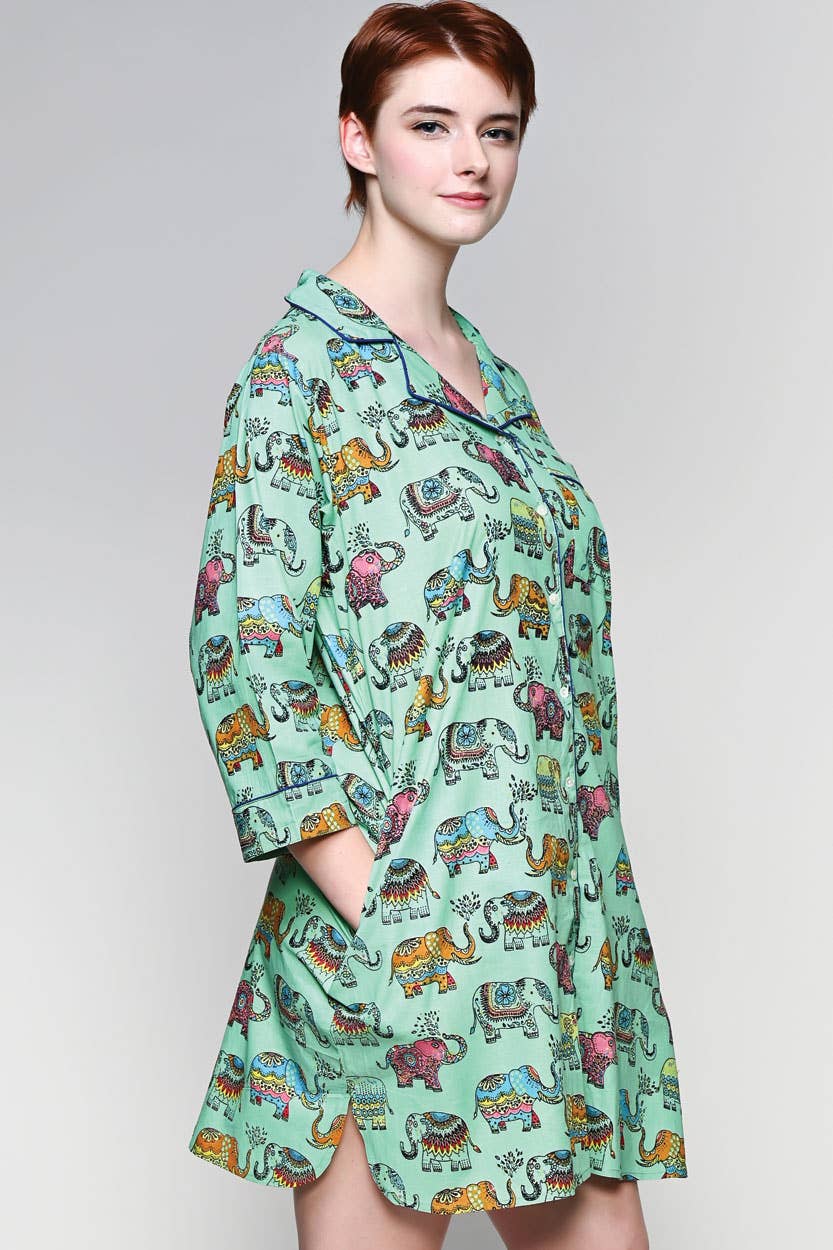 Sevya Handmade - Ami Cotton Nightshirt: L/XL / Red & White