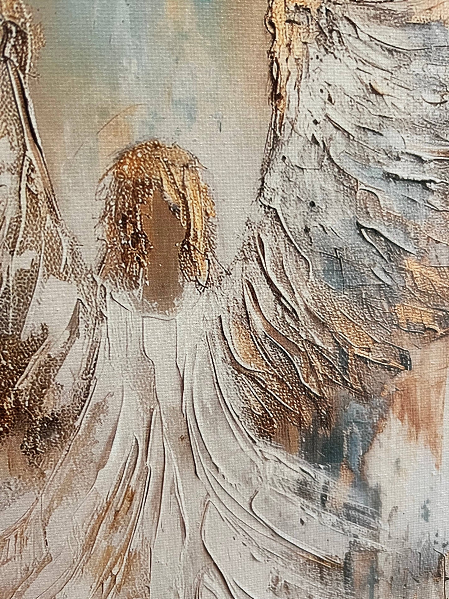 Rustic Nester - Angel canvas art print, Christian home decor, Spiritual art: 12x12