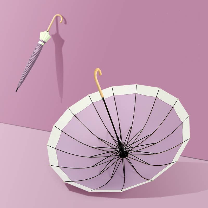 PEACH ACCESSORIES - 3468 two tones pastel colour umbrellas: Lilac