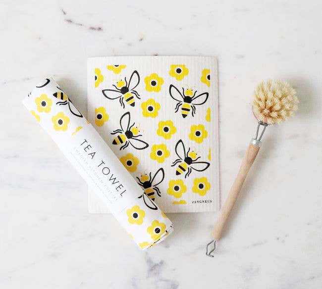 Jangneus - Swedish Dishcloth - Bees - Yellow: Yellow