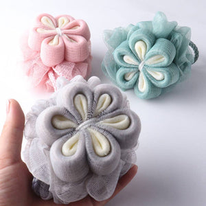 WEST AUSSIE SUPPLIES - PAPO-  Flower Shower Pouf Premium Quality and Rich Foaming: GREY