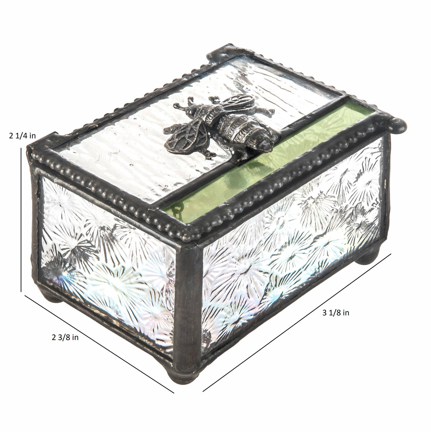 J Devlin Glass Art & Bert Anderson Collection - Bee Trinket Decorative Keepsake Box J Devlin Box 753