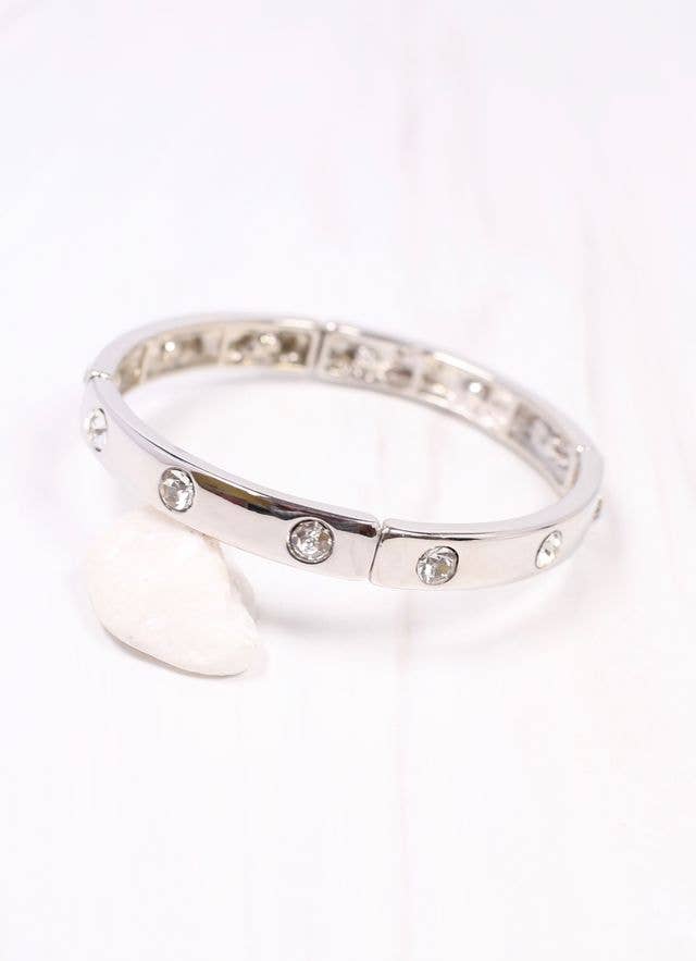 Caroline Hill - Fleischman CZ Stretch Bracelet SILVER: Default