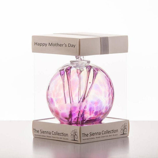 Sienna Glass - Mother's Day 10cm Spirit Ball - Pink & Purple