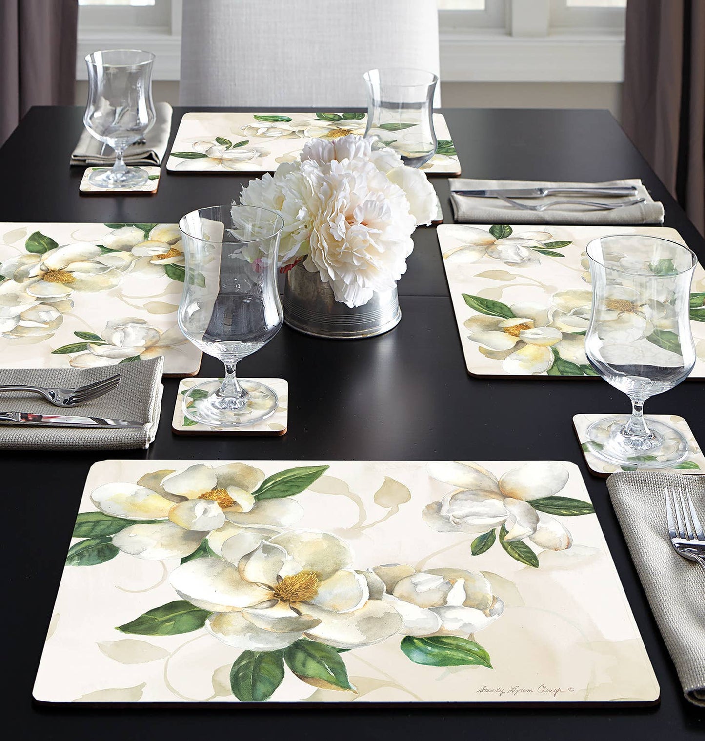 CounterArt/Highland Home/Thirstystone/CoasterStone - Cala Home Magnolias Decorative Hardboard Placemats