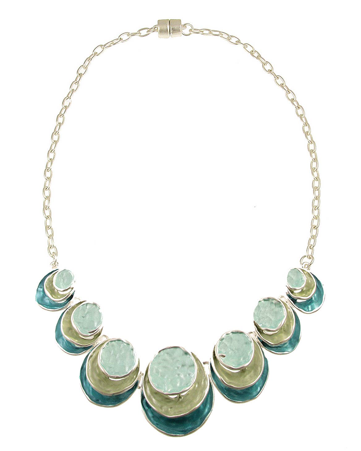 Origin Jewelry - Triple Circle Necklace | Layered Circles - Multi-strand: Multi-Colored
