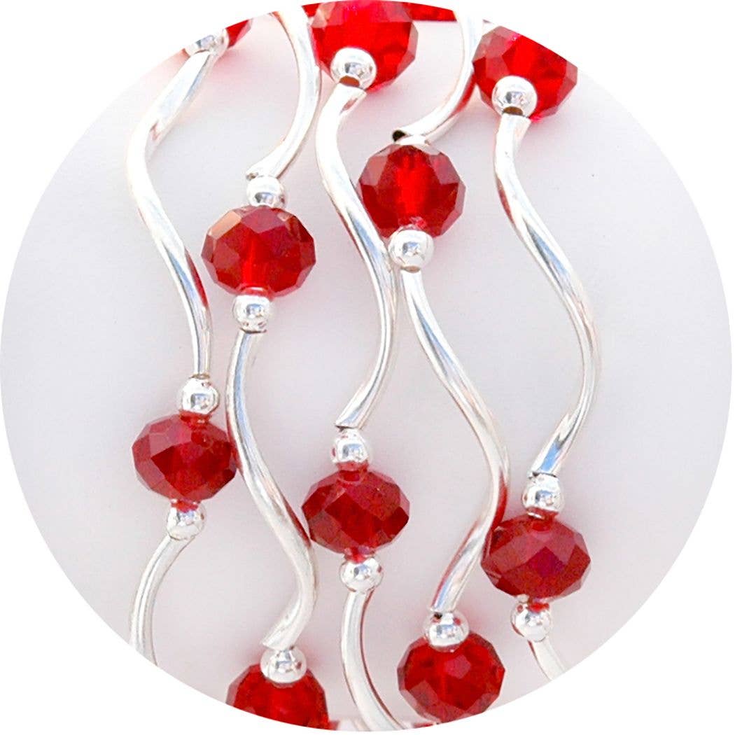 My Fun Colors - Fashion Stretch Bracelets Select from 91 Color Styles: White Pearl