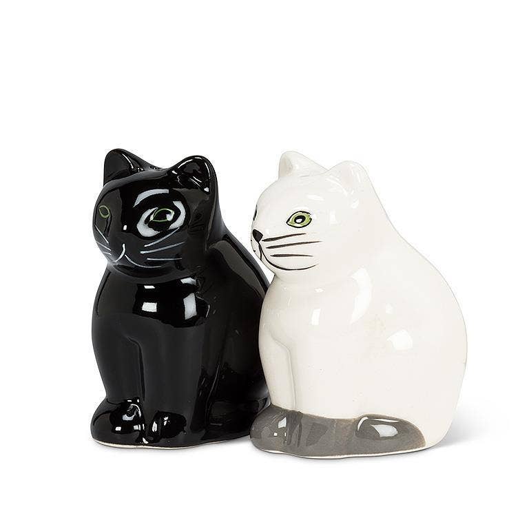 Abbott - Sitting Cat Salt & Pepper-3.25"H