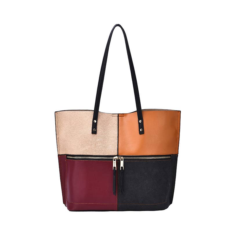Mellow World - Selene 3 Compartment Tote: Wine Cognac