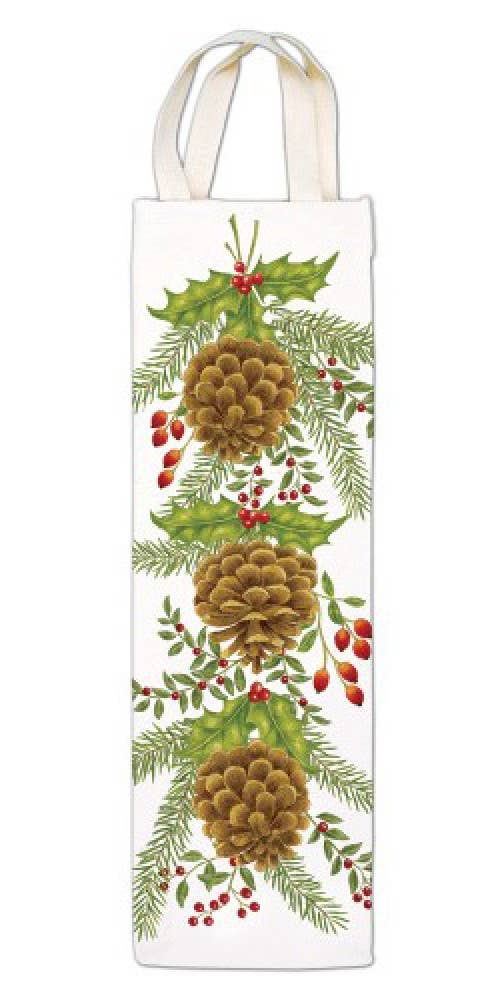 Alice's Cottage - Wine Caddy 25-327 Holiday Pinecones