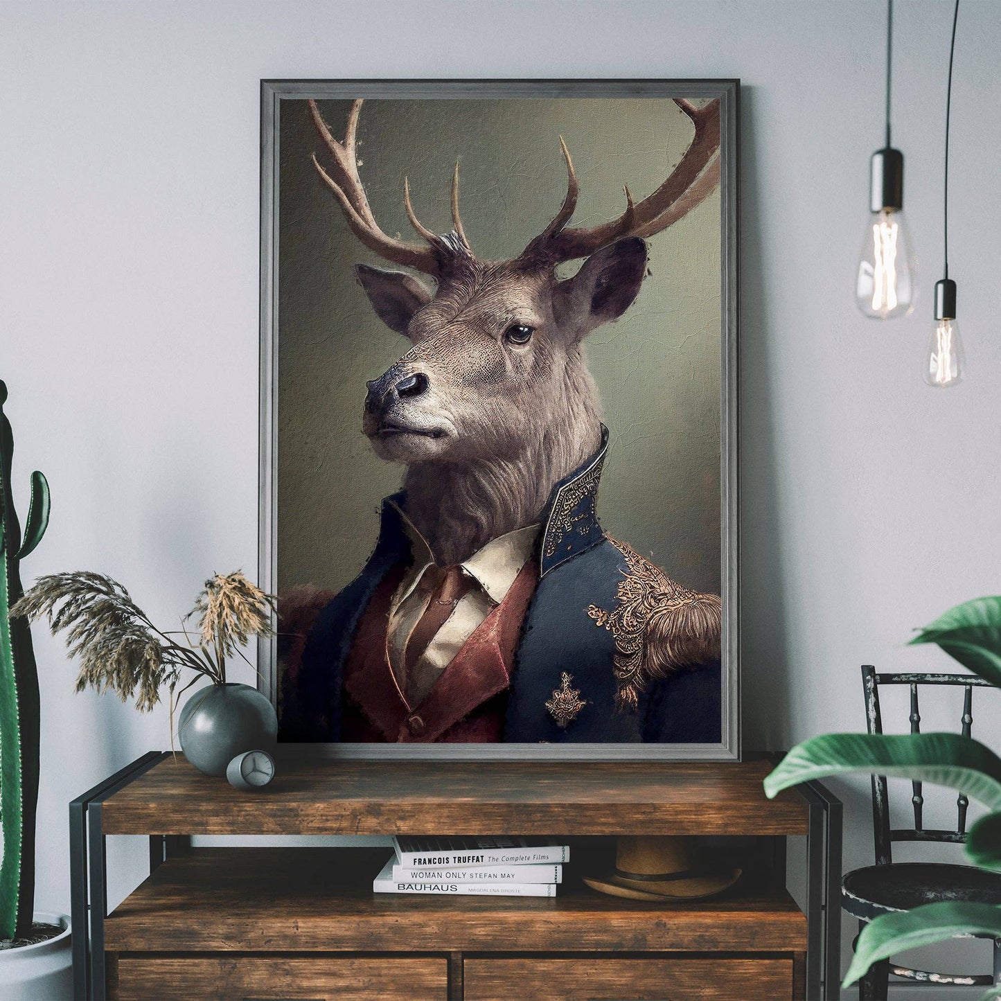 Ink & Drop - Stag Animal Head Print: 11 ¾ x 15 ¾ in | 30x40 cm / Matte