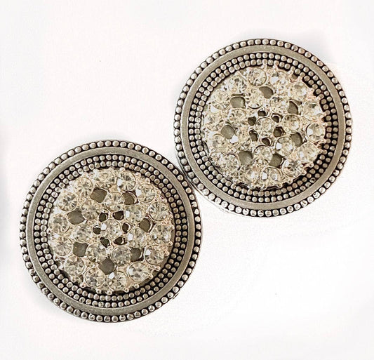 MagneButton - Antique Clear Rhinestone Cluster Pin Set