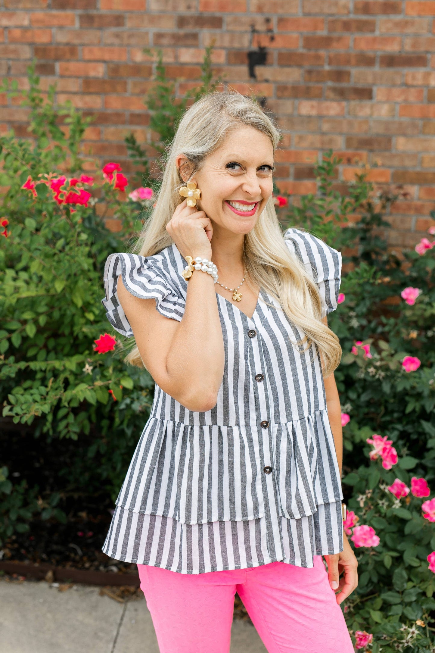 Hidden Truth Jewelry - Pearl Double Strand with Dogwood Flower Bracelet