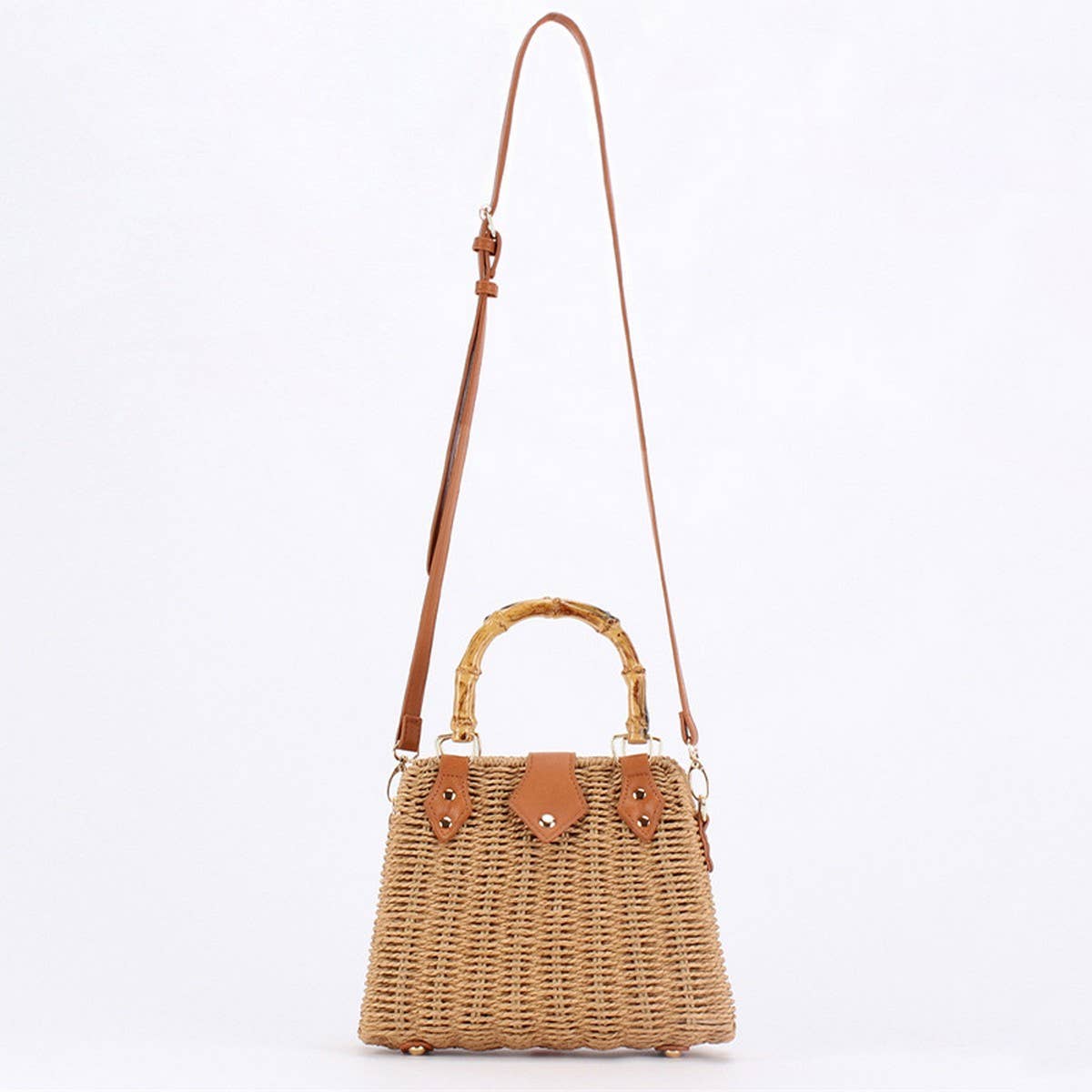 ACCITY - HIGH-END RETRO TEXTURED SHOULDER STRAW BAG_CWAB4694: CAMEL / (OS) 1