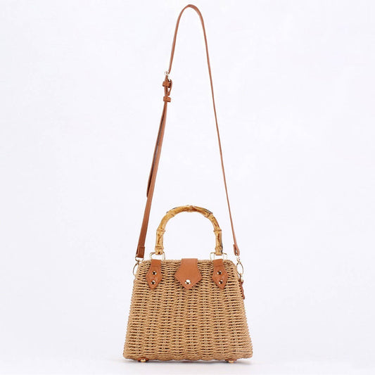 ACCITY - HIGH-END RETRO TEXTURED SHOULDER STRAW BAG_CWAB4694: CAMEL / (OS) 1