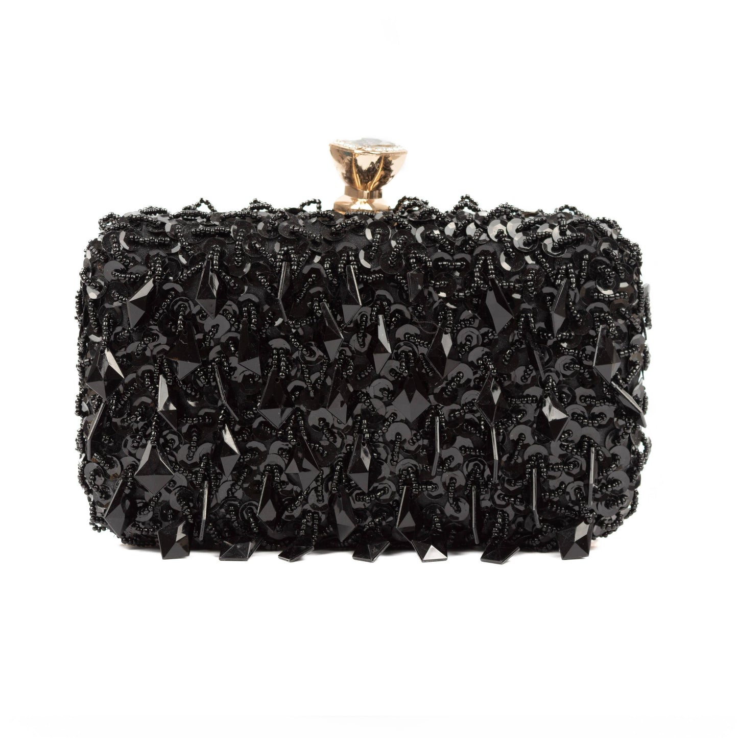 PEACH ACCESSORIES - OC3910 embellished beads embellished evening bag: Silver