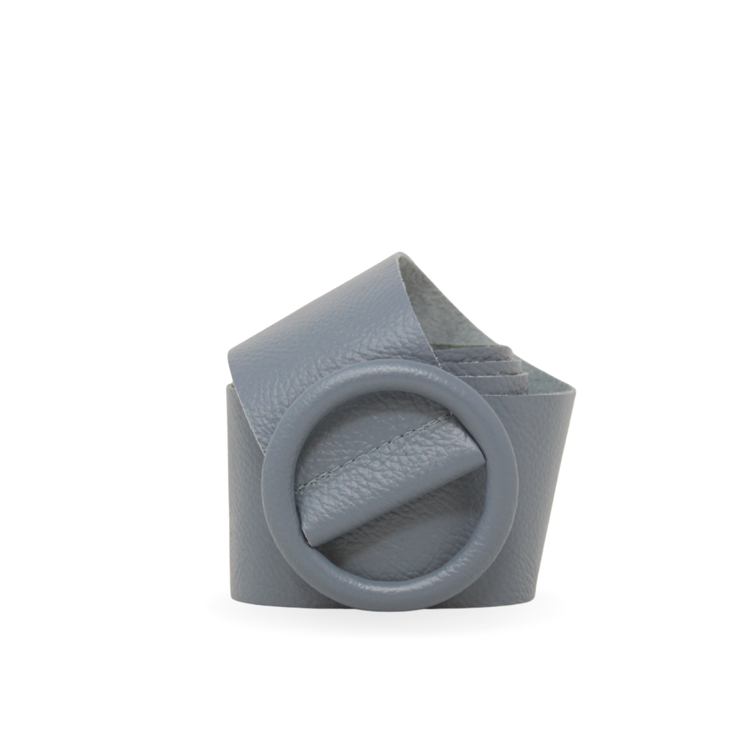 German Fuentes Handbags - CINT-06 CIRCULAR BUCKLE LEATHER BELT: Taupe