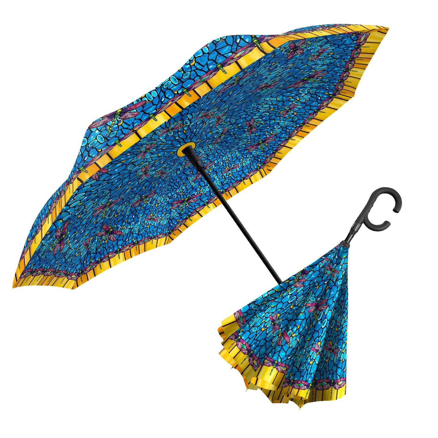 RainCaper - Umbrella - Reverse - Tiffany Dragonfly-Purple