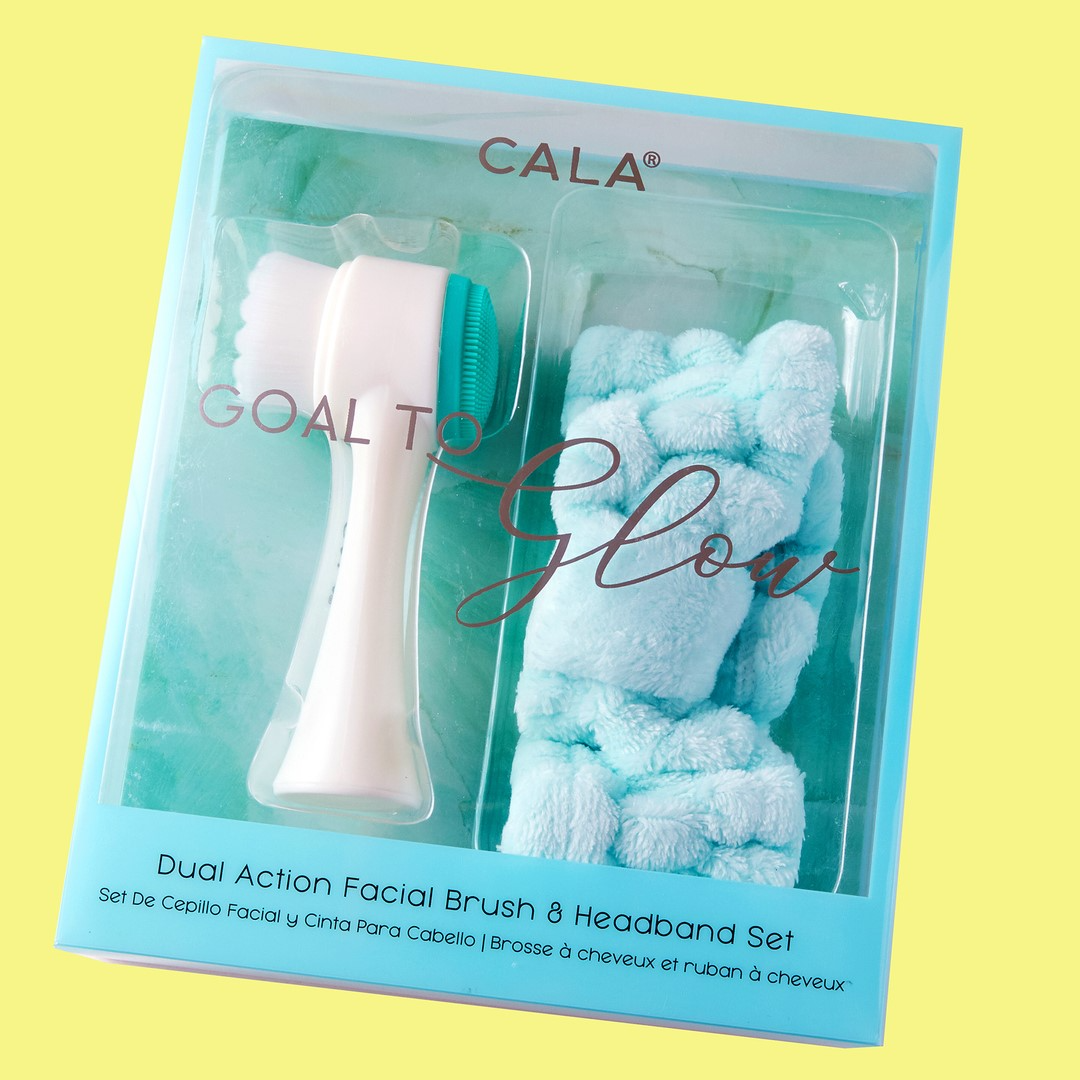 Best Beauty Group - CALA Goal to Glow Dual Action Facial Brush & Headband Set: Purple