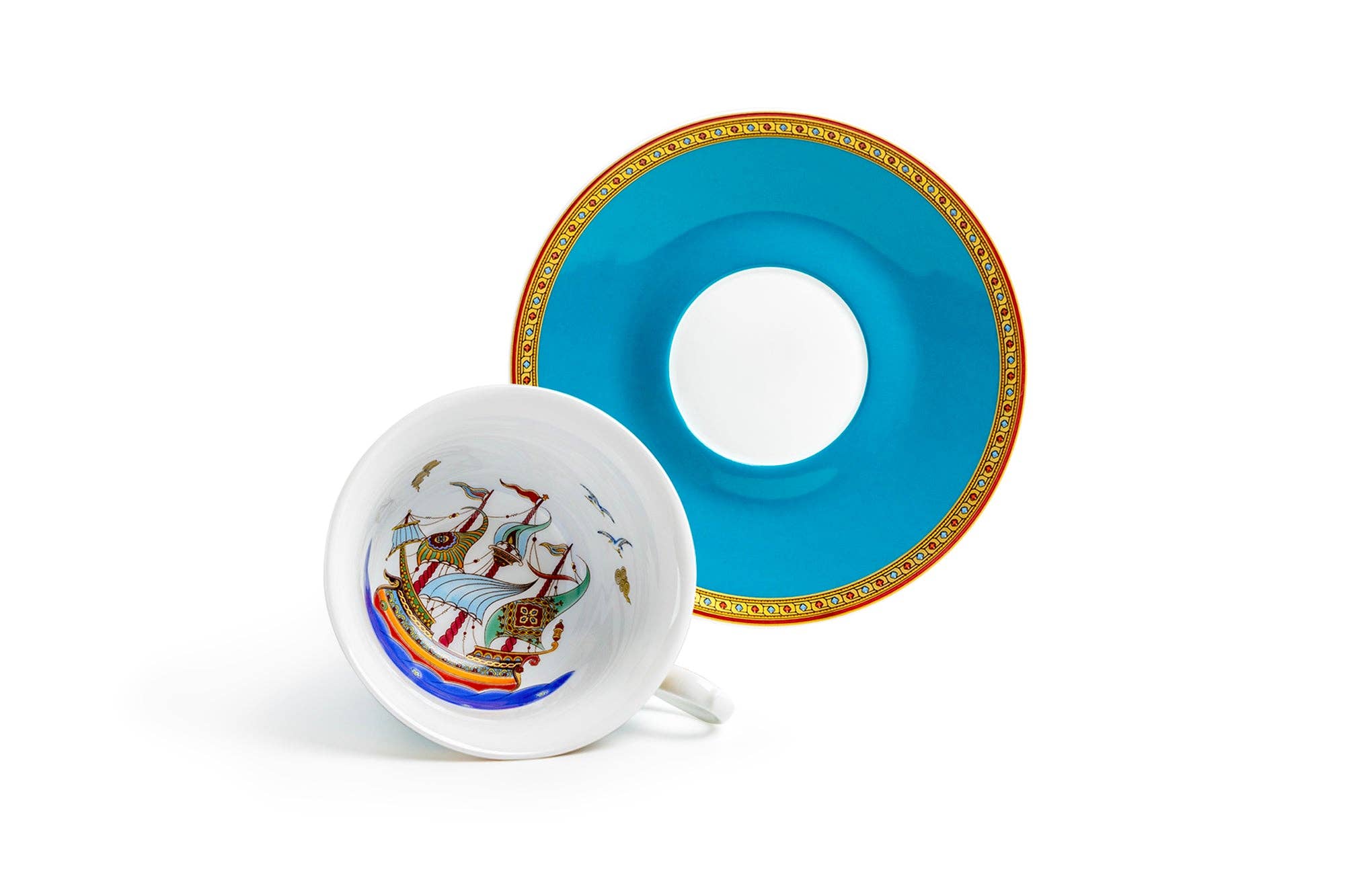 Royal Turquoise Voyage Tea Cup and Saucer - Thumbnail 5