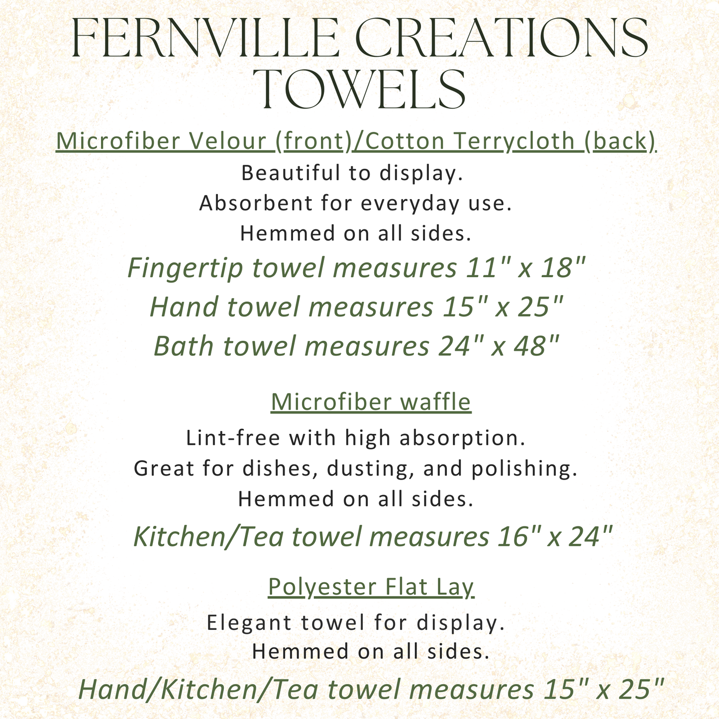 Fernville Creations - Elegant Chickadee & Greens Polyester/Cotton Fingertip Towel