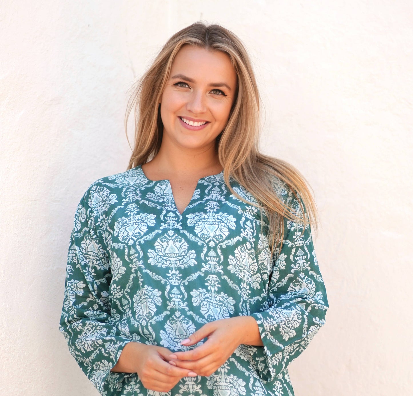 Dolma - Amrita Cotton Tunic: Medium / Green Multi