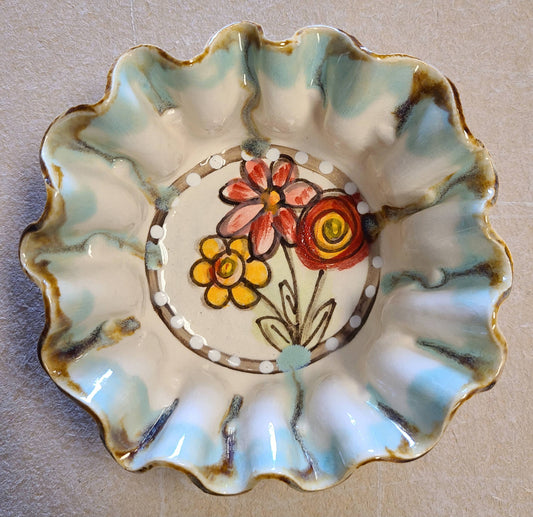 Heartfelt Traditions - Small Dip Bowl (Drip Flowers)