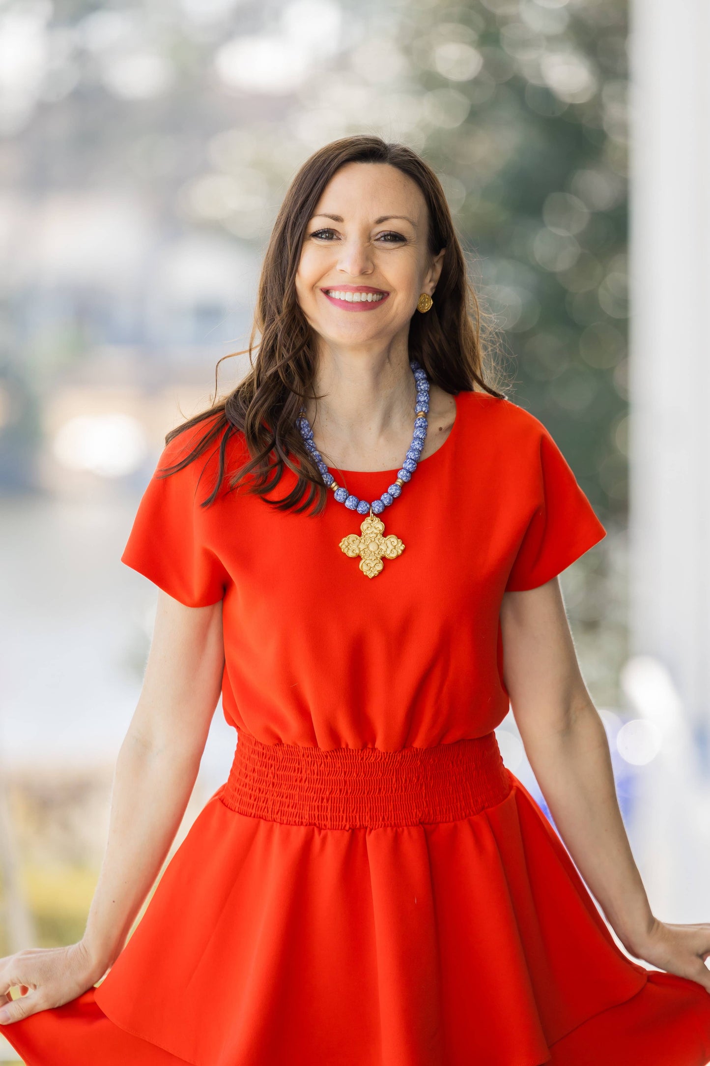 Hidden Truth Jewelry - Blue and White Glass with Andrea Cross