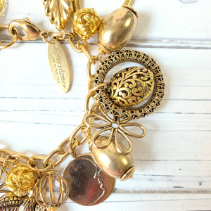 Lenora Dame - Vintage Inspired Gilded Charm Bracelet