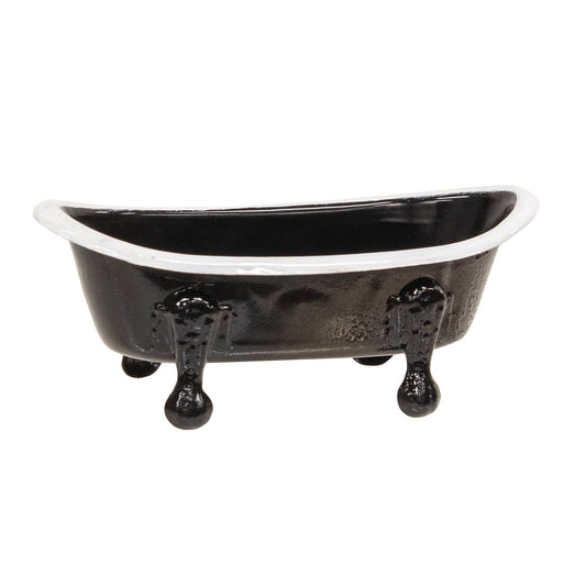 CWI Gifts - Black & White Iron Bathtub Soap Dish