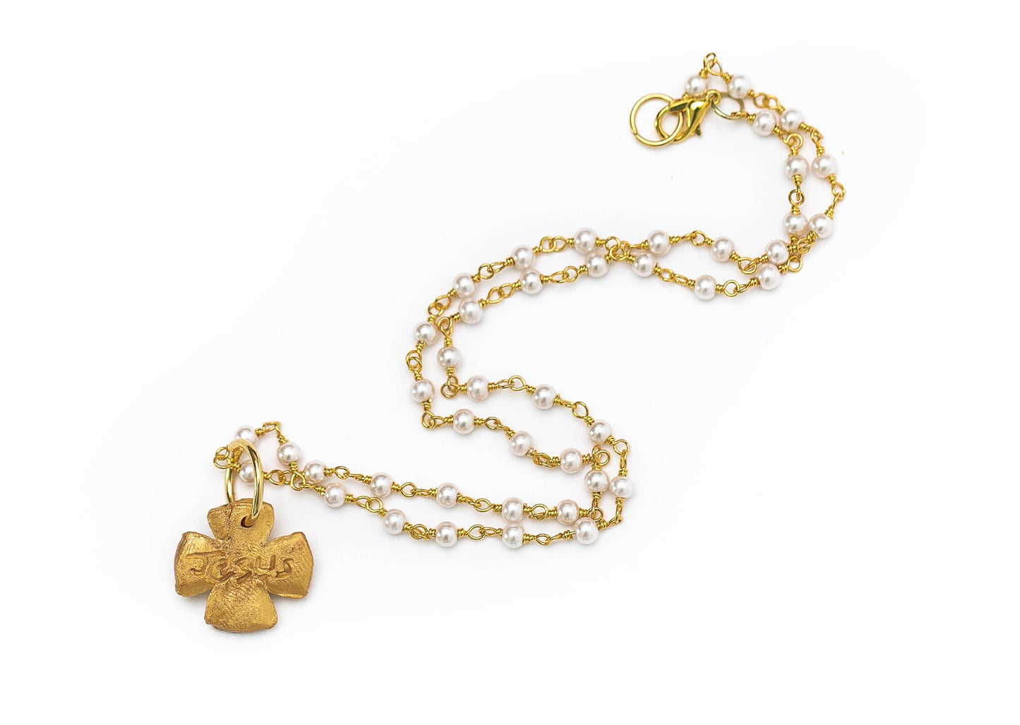 Hidden Truth Jewelry - Pearl Chain with Julia Blair Cross