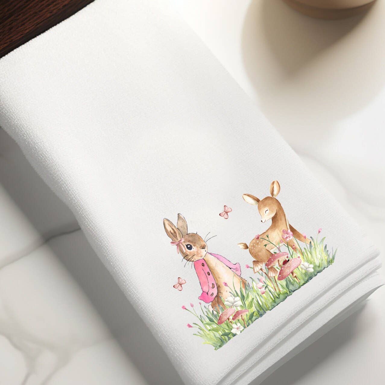 Fernville Creations - Bunny & Deer Easter Fingertip Towel and Hostess Gift